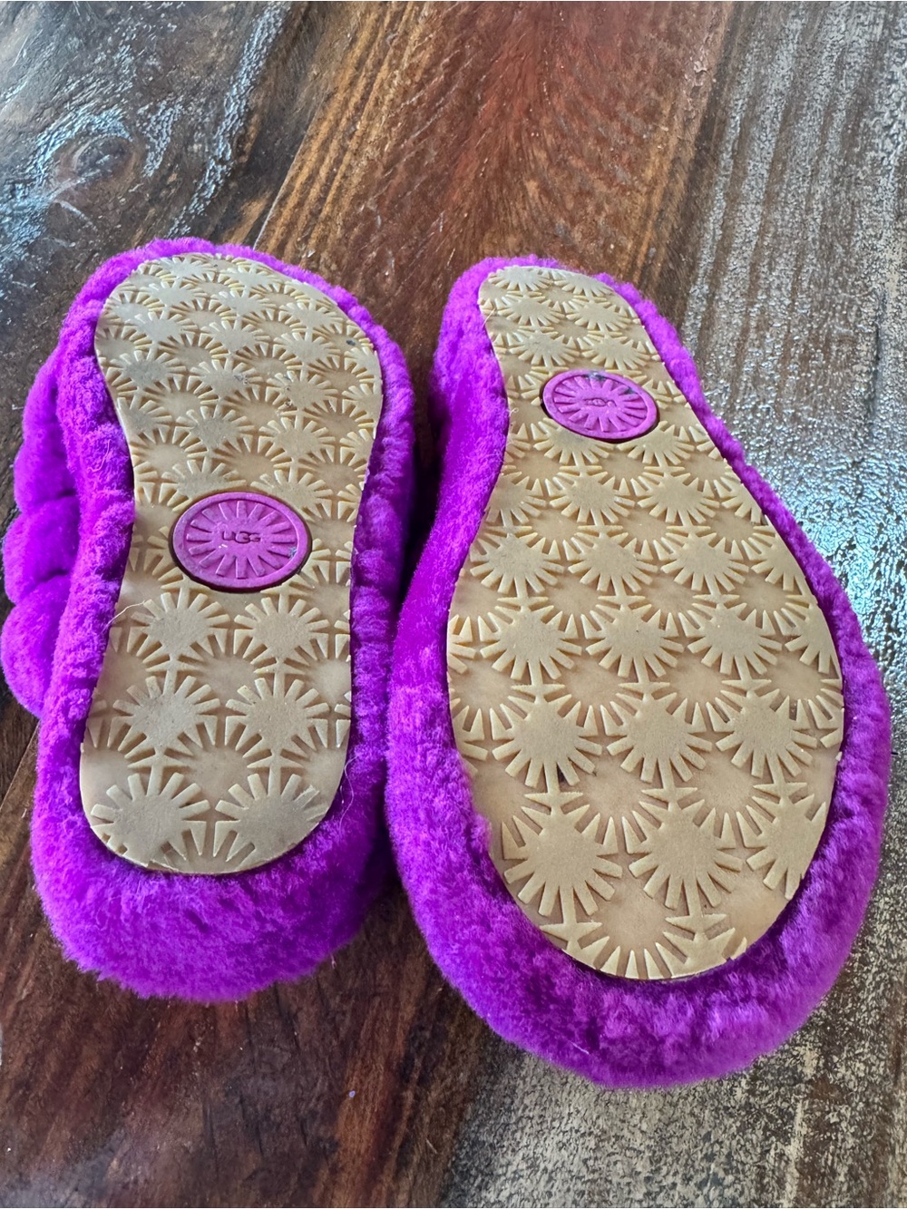 UGG Violet Plush Slide Sandals with Branded Heel Strap - Picture 8 of 11